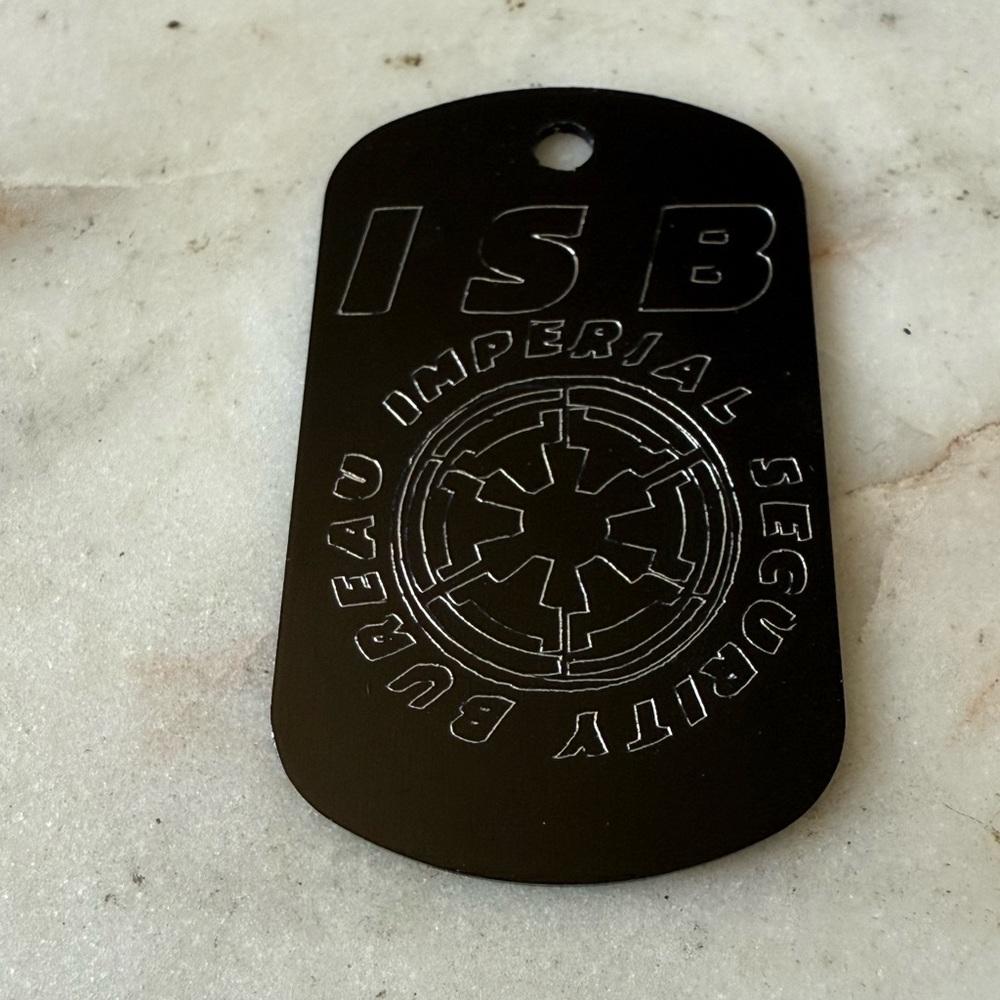 New Black ISB Imperial Security Bureau Dog Tag pendant necklace cool empire hot